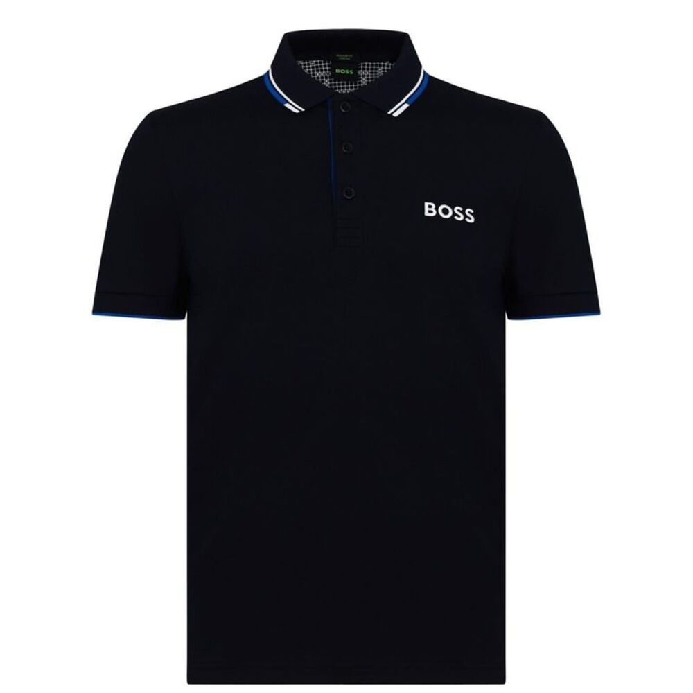 Boss Mens Paddy Pro Cotton Pique Polo Shirt / Navy